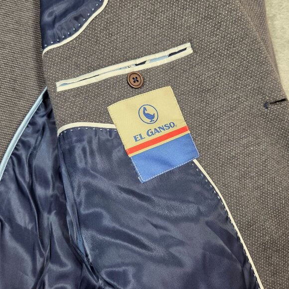 El Ganso Sport Coat Mens 48 Gray Microdot Unstructured Preppy Blazer Jacket - Picture 3 of 14